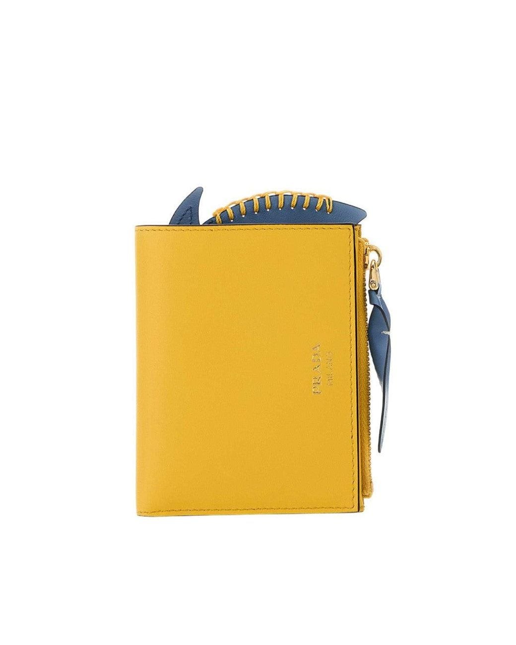 Prada Yellow Lampo Solid Wallet