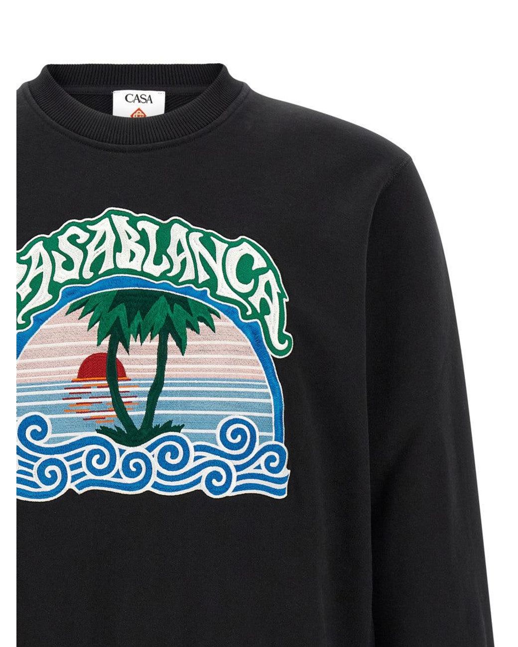 Casablanca Gray 'Palm Tree Emblem' Embroidered Sweatshirt for men