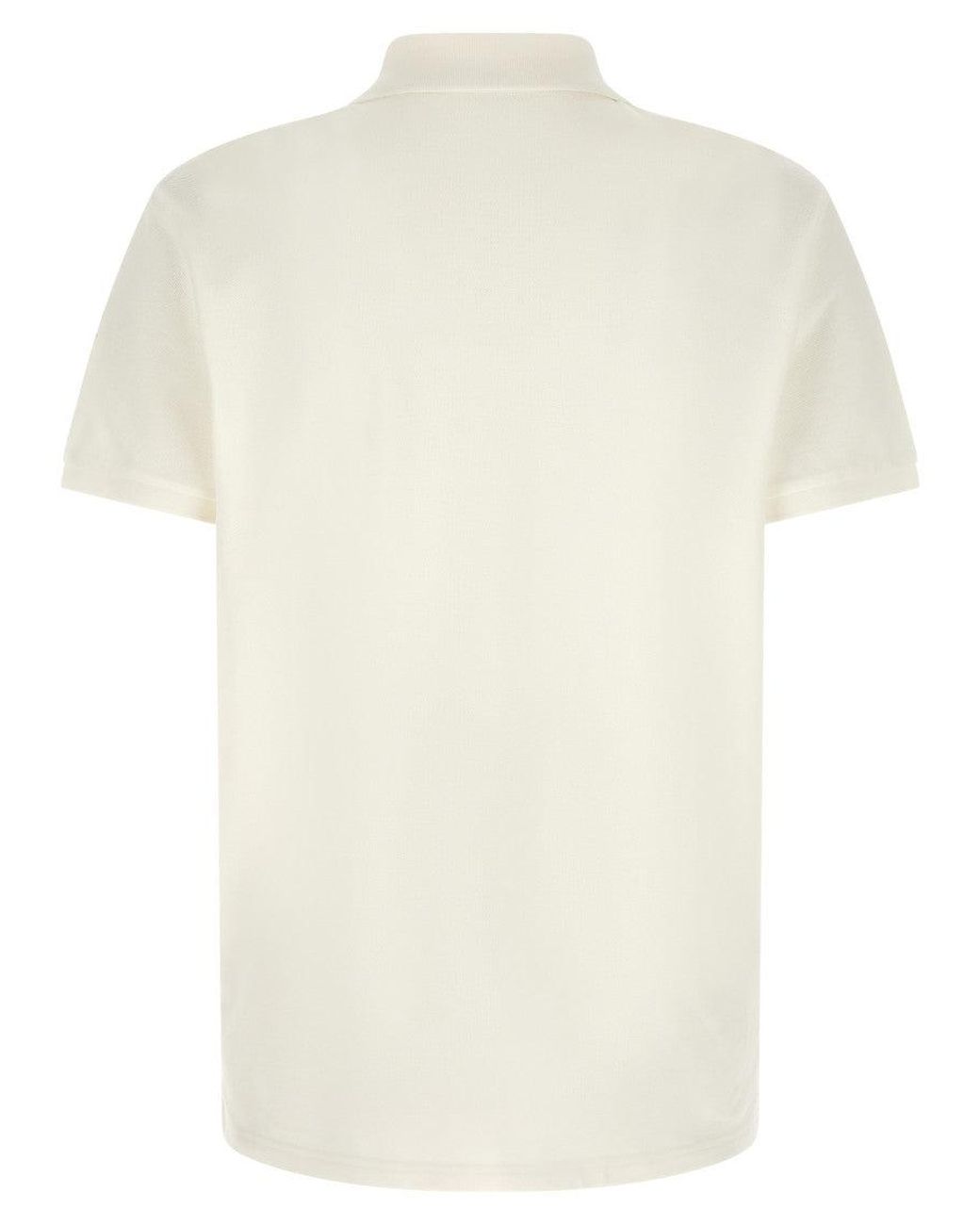 Moncler White Logo Polo for men