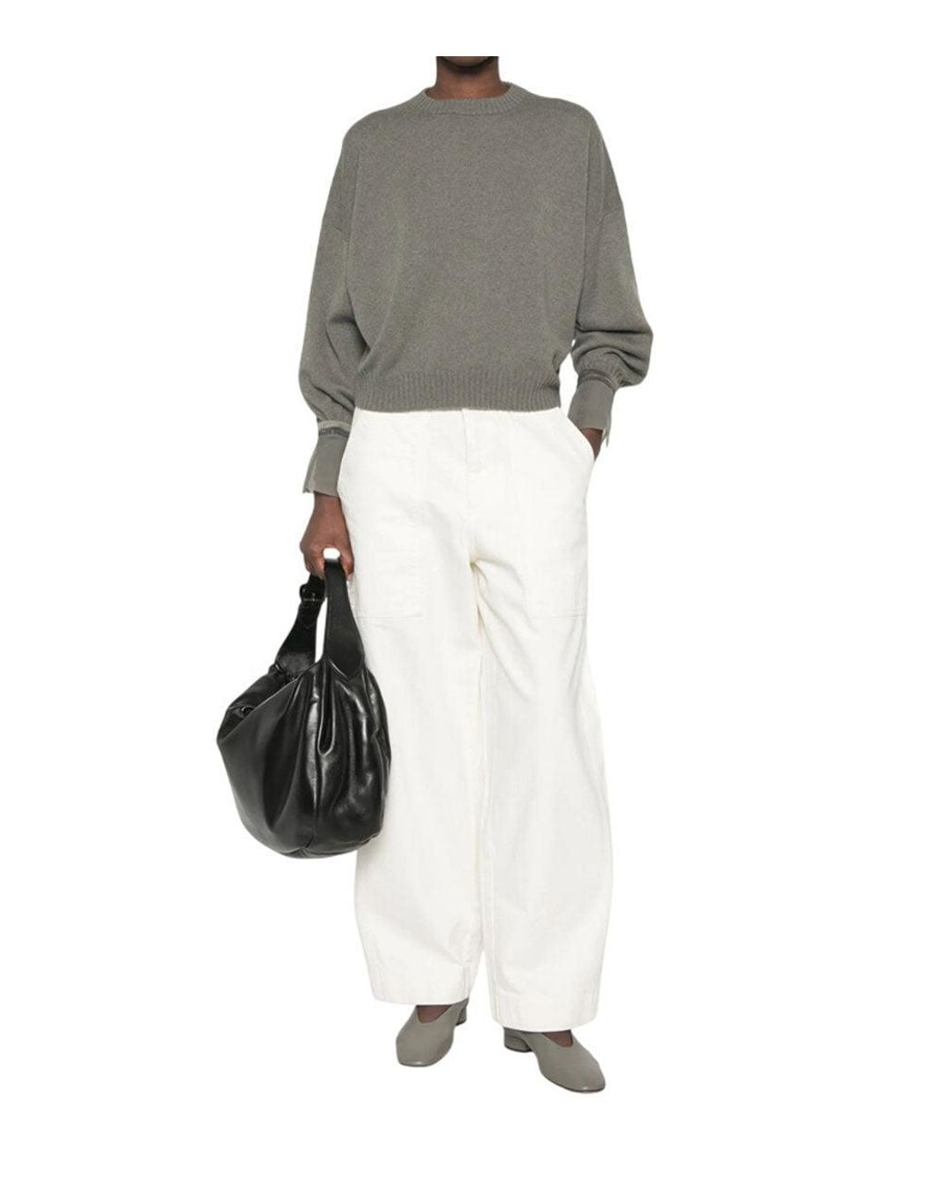 Brunello Cucinelli Gray Crew Neck Sweater