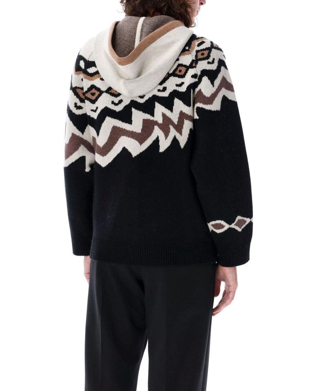 Neil Barrett Blue Norway Knitted Hoodie for men
