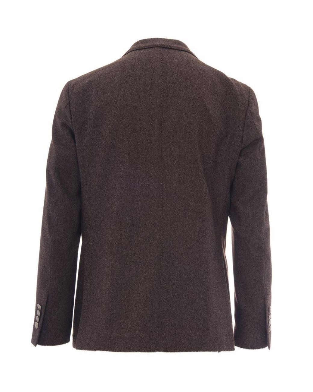 Eleventy Brown Peaked Lapel Blazer for men