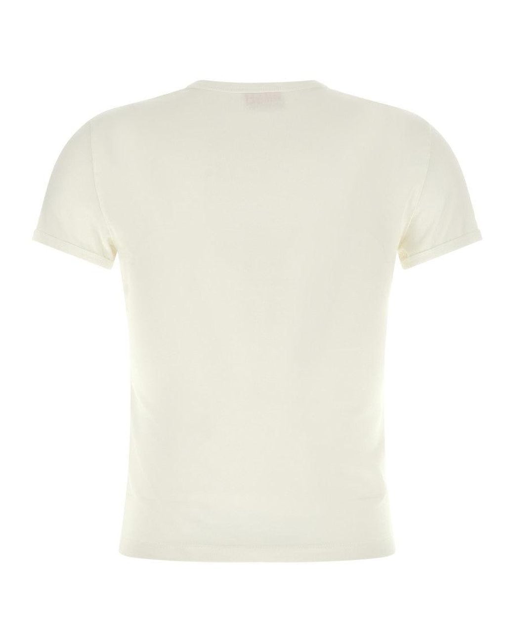 DIESEL White Fitted Short-Sleeve T-Shirt With Metallic Logo Detail