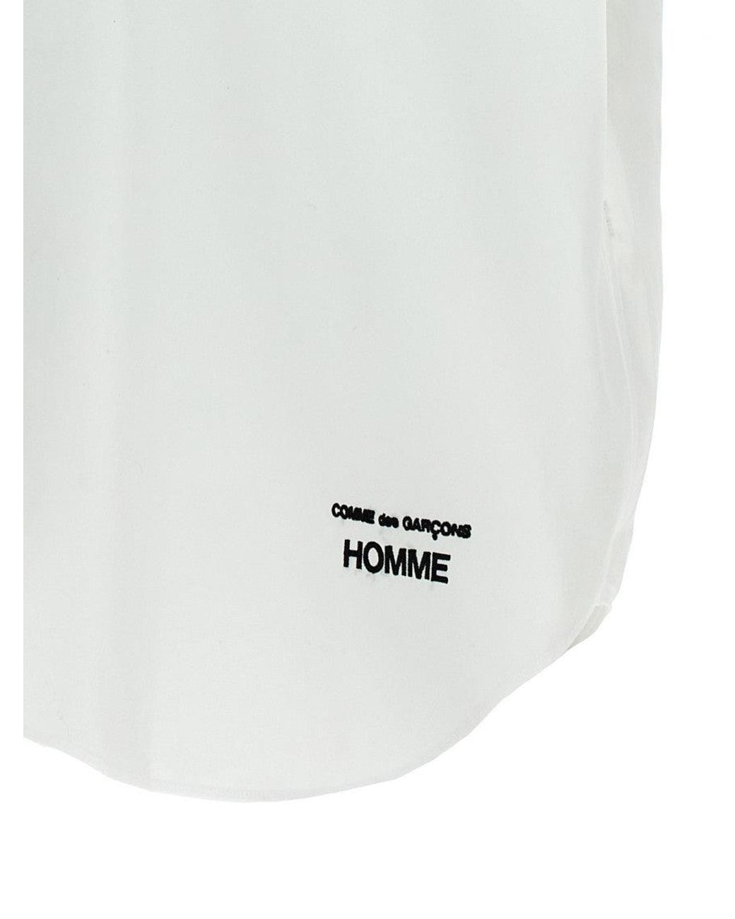 Comme des Garçons White Logo Embroidery Shirt for men