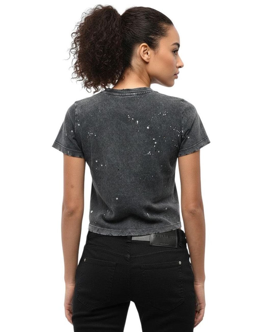 DSquared² Gray Logo Crew Neck T-Shirt