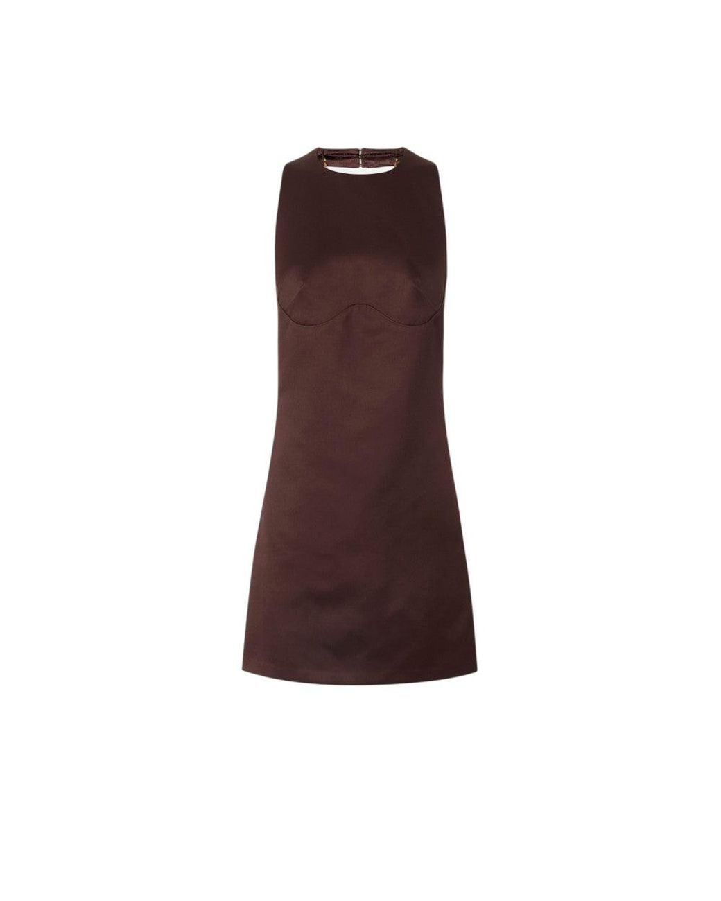 Elisabetta Franchi Brown Dark Round Neck Mini Dress