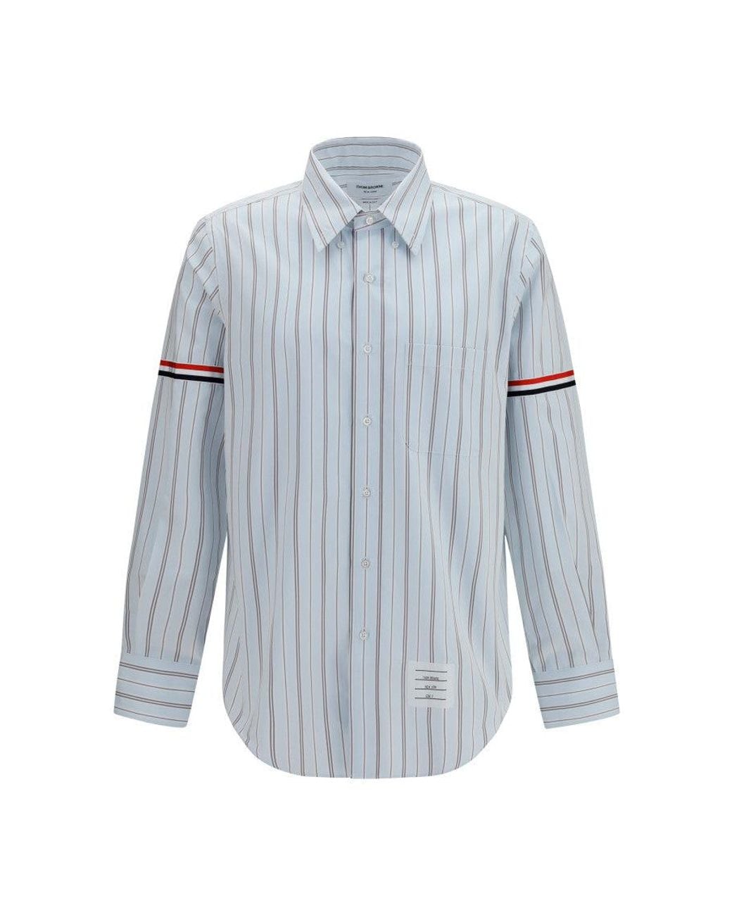 Thom Browne Blue Light Stripes Shirt for men