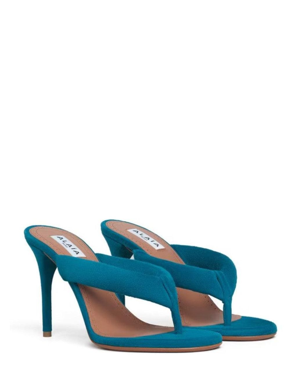 Alaïa Blue Suede T-Strap Heels