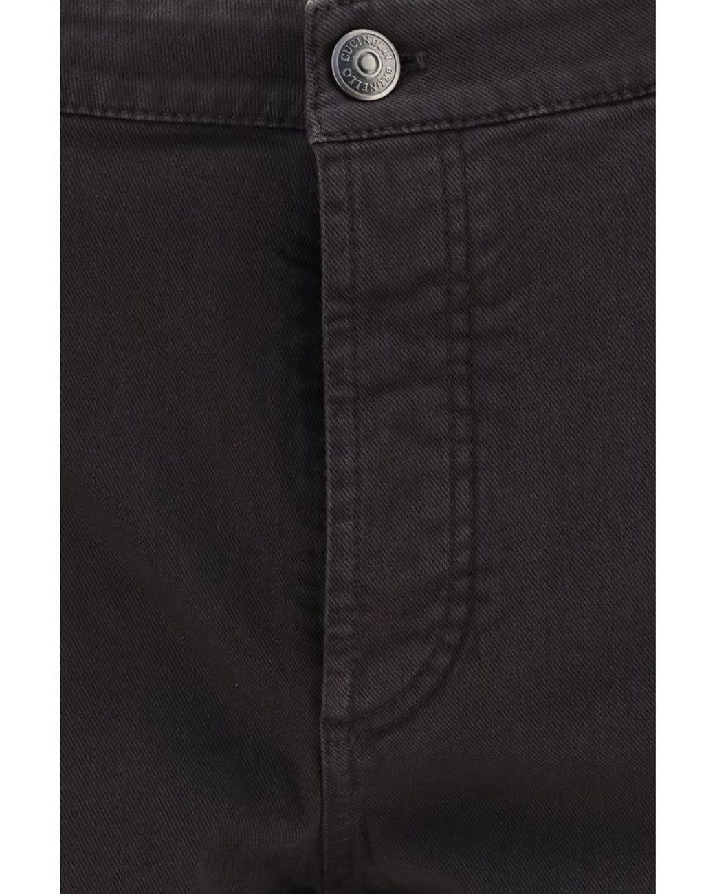Brunello Cucinelli Black Dark Regular Jeans for men