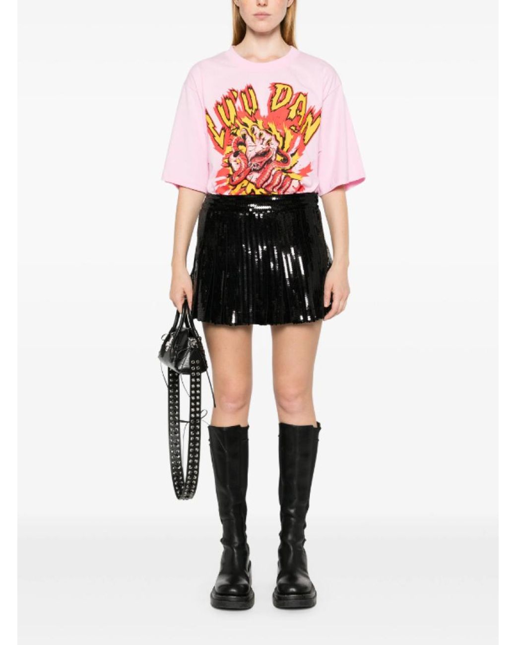 P.A.R.O.S.H. Black P.A.R.O..H. Godot Mini Skirt