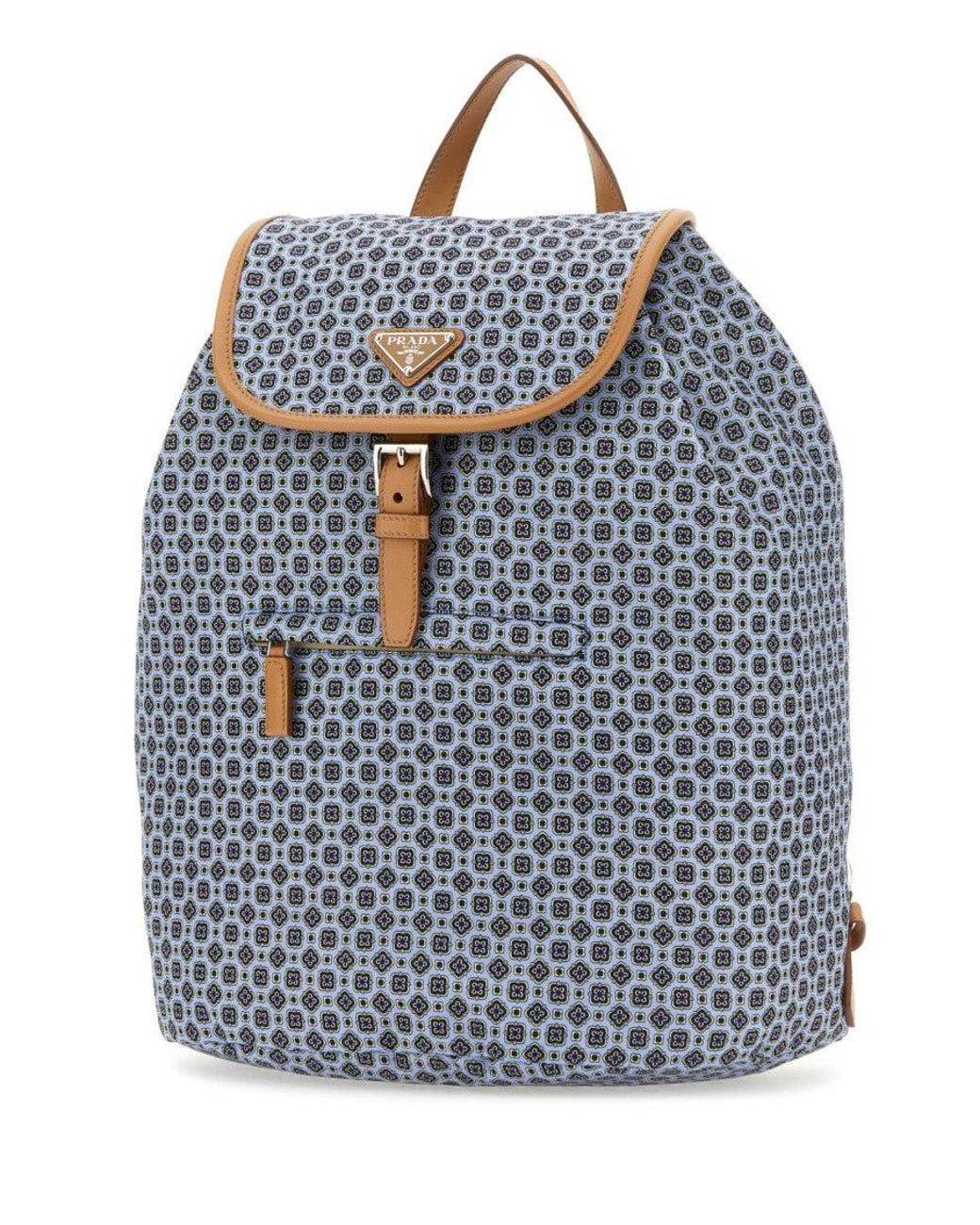 Prada Blue Printed Re-Nylon Backpack for men