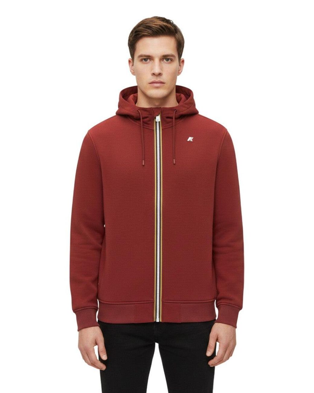 K-Way Red Zip Up Logo Hoodie for men