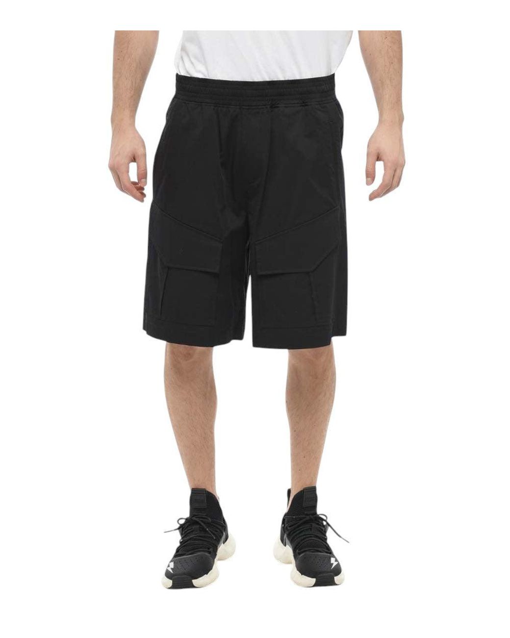 Neil Barrett Black Relaxed Solid Shorts for men