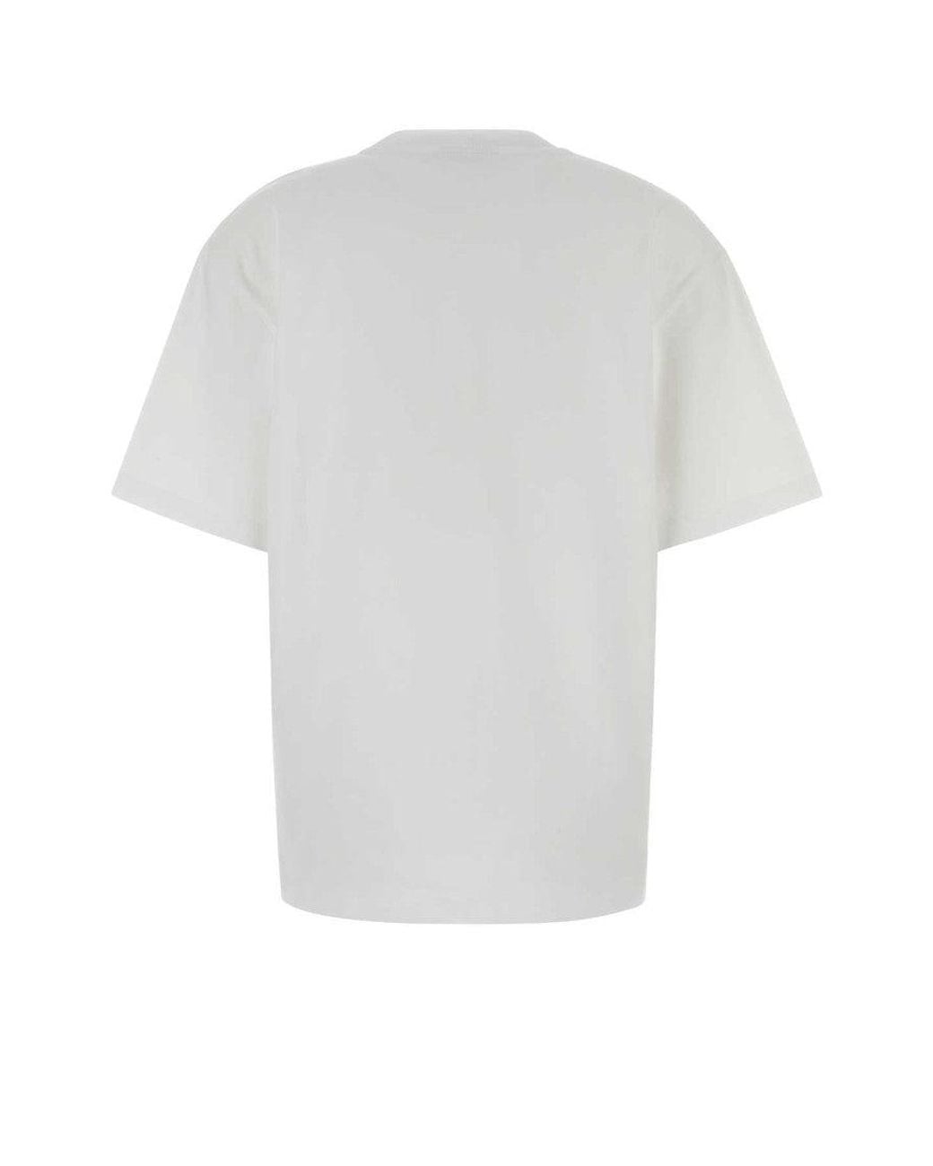 Ganni White Crew Neck Graphic Print T-Shirt