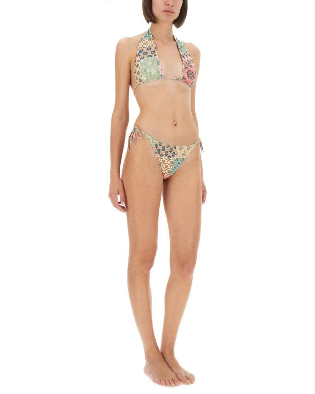 Mc2 Saint Barth White Printed Bikini Top Swimwear