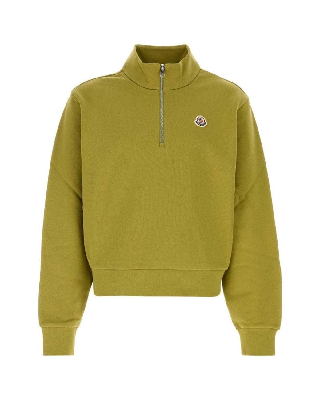 Moncler Green Lime Zip-Up Sweatshirt for men