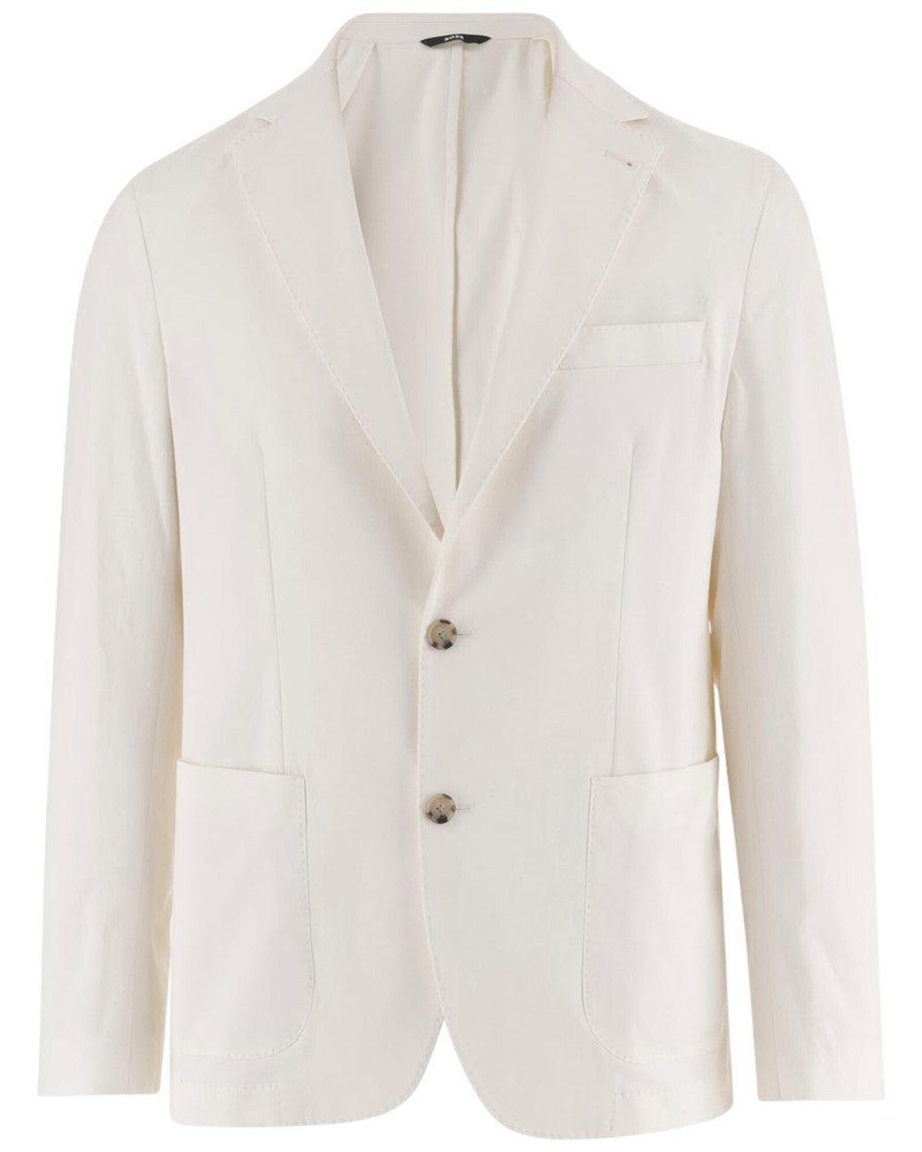 Boss White Single Breasted Blazer for men