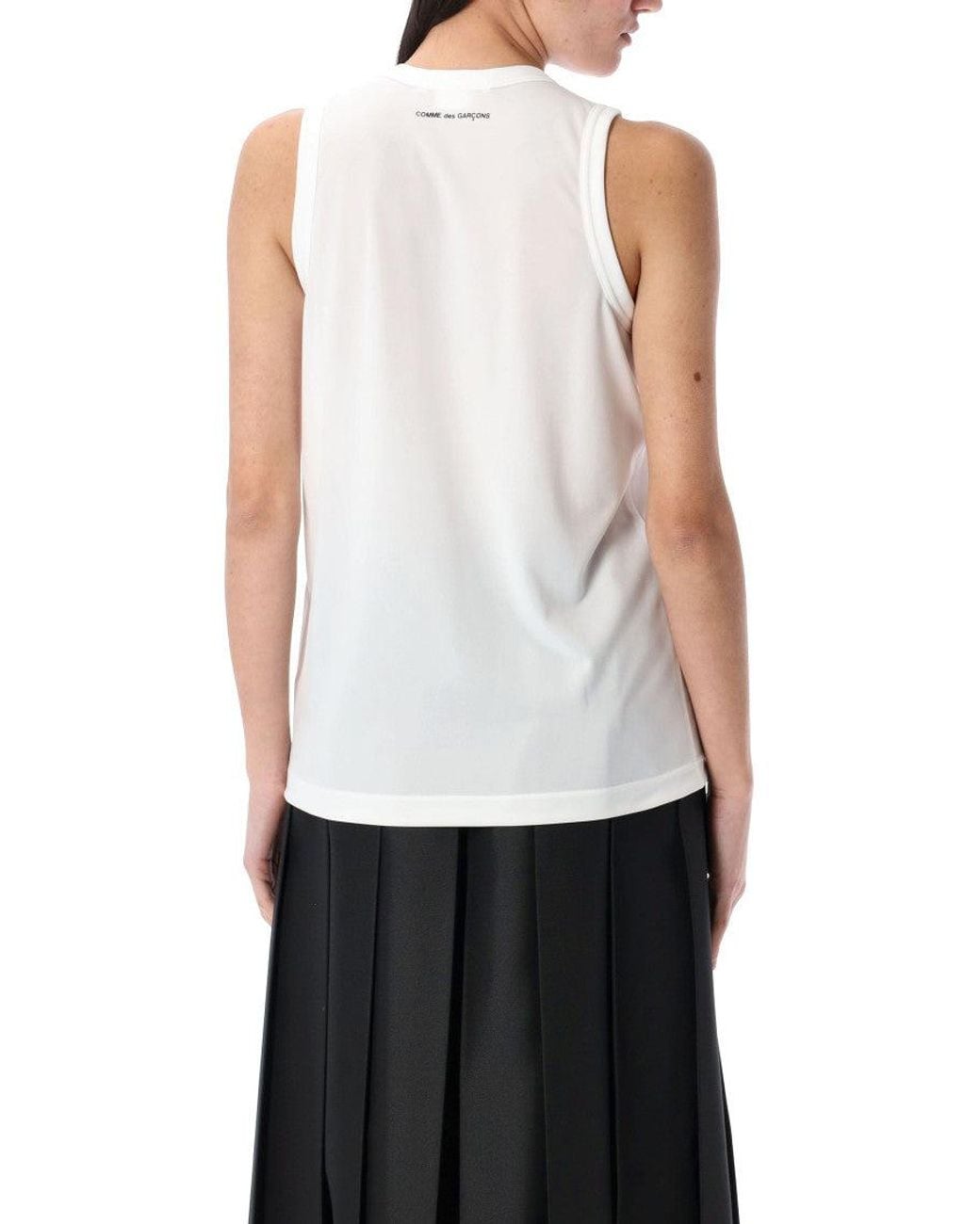 Comme des Garçons White Logo Jersey Tank Top