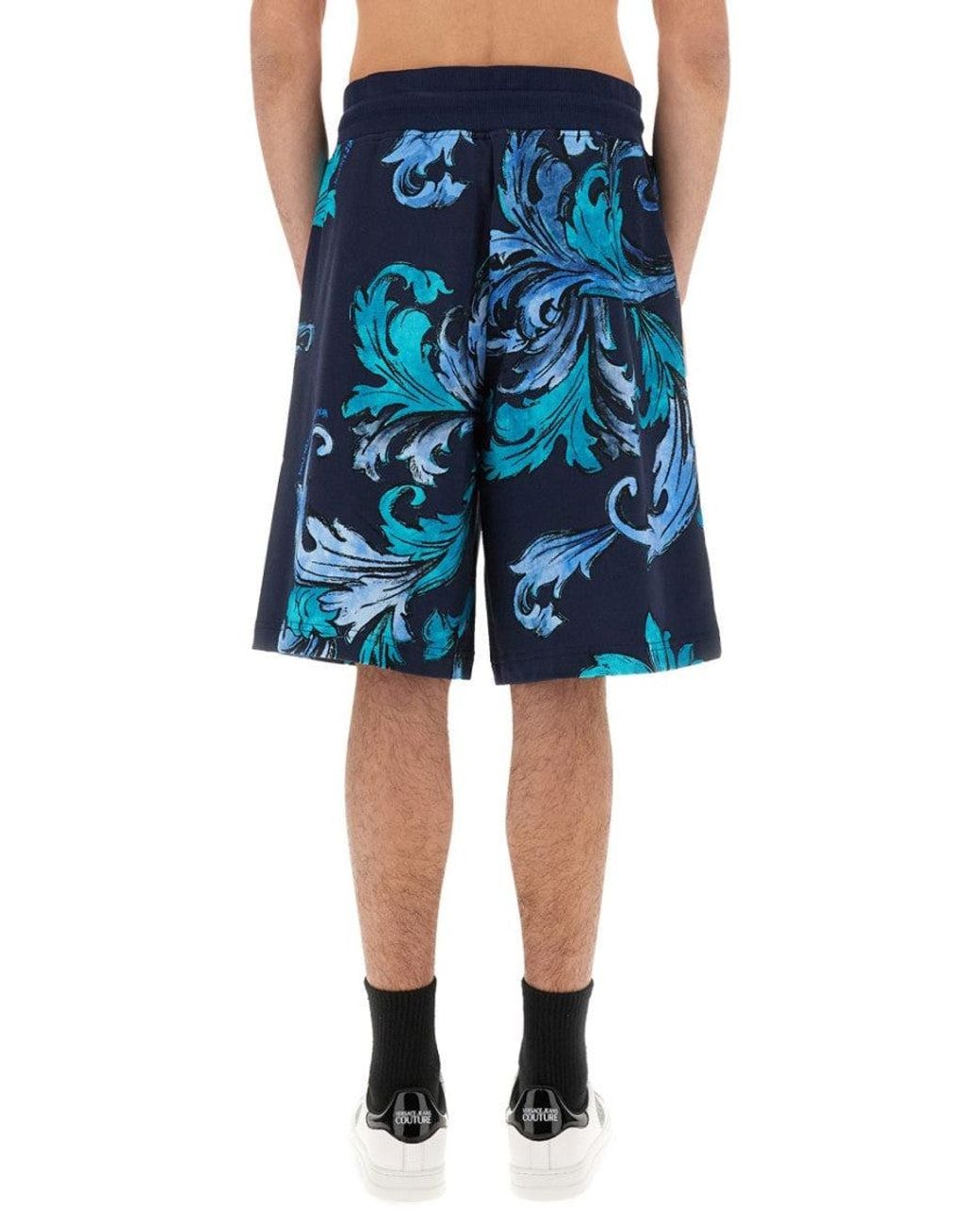 Versace Jeans Couture Blue Printed Shorts for men