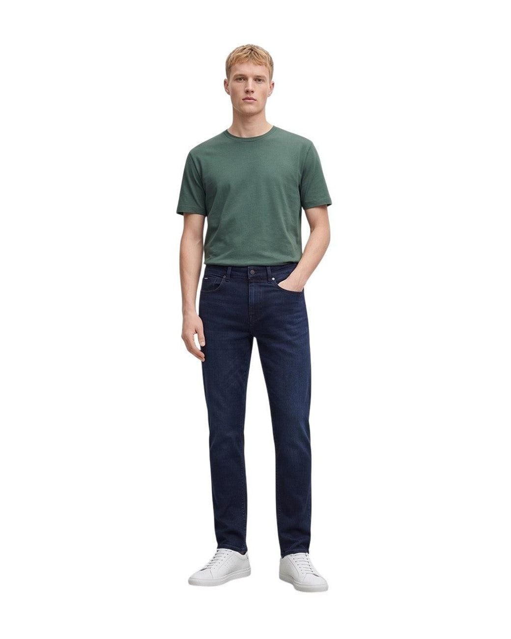 Boss Blue Slim Mid Rise Jeans for men