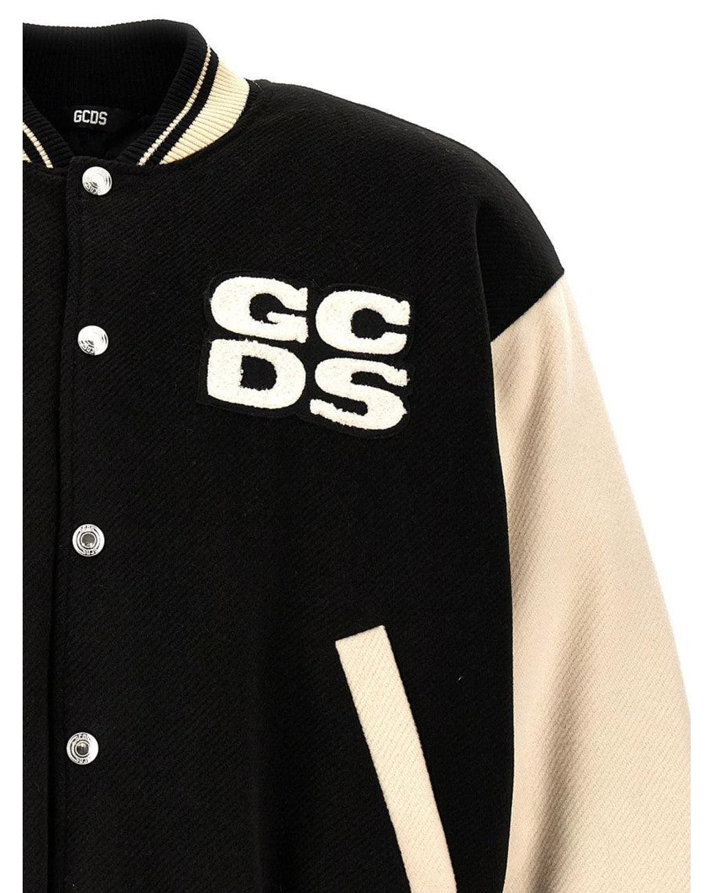 Gcds Black Logo Varsity Jacket for men