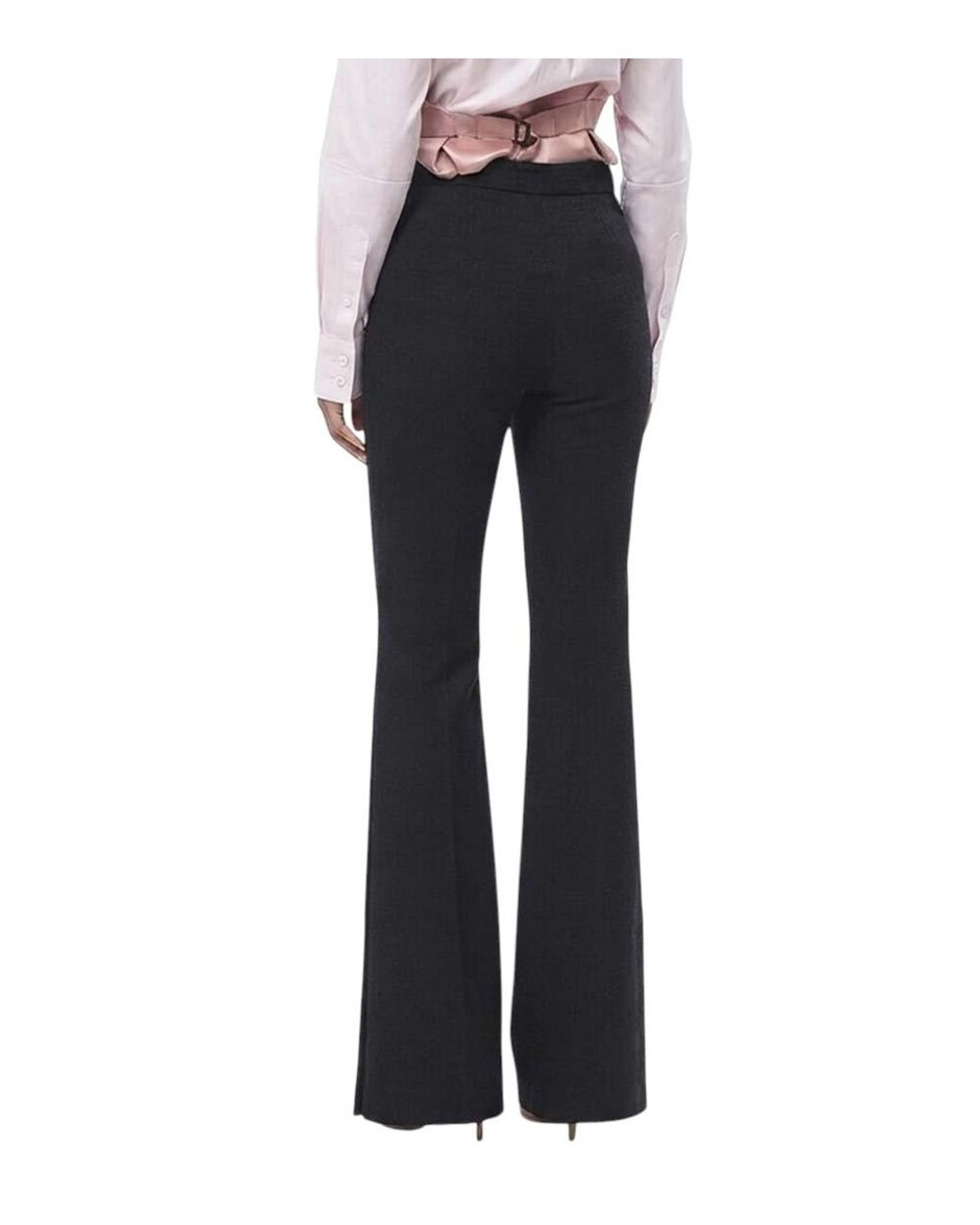 Patou Blue Bootcut Flat Front Pants