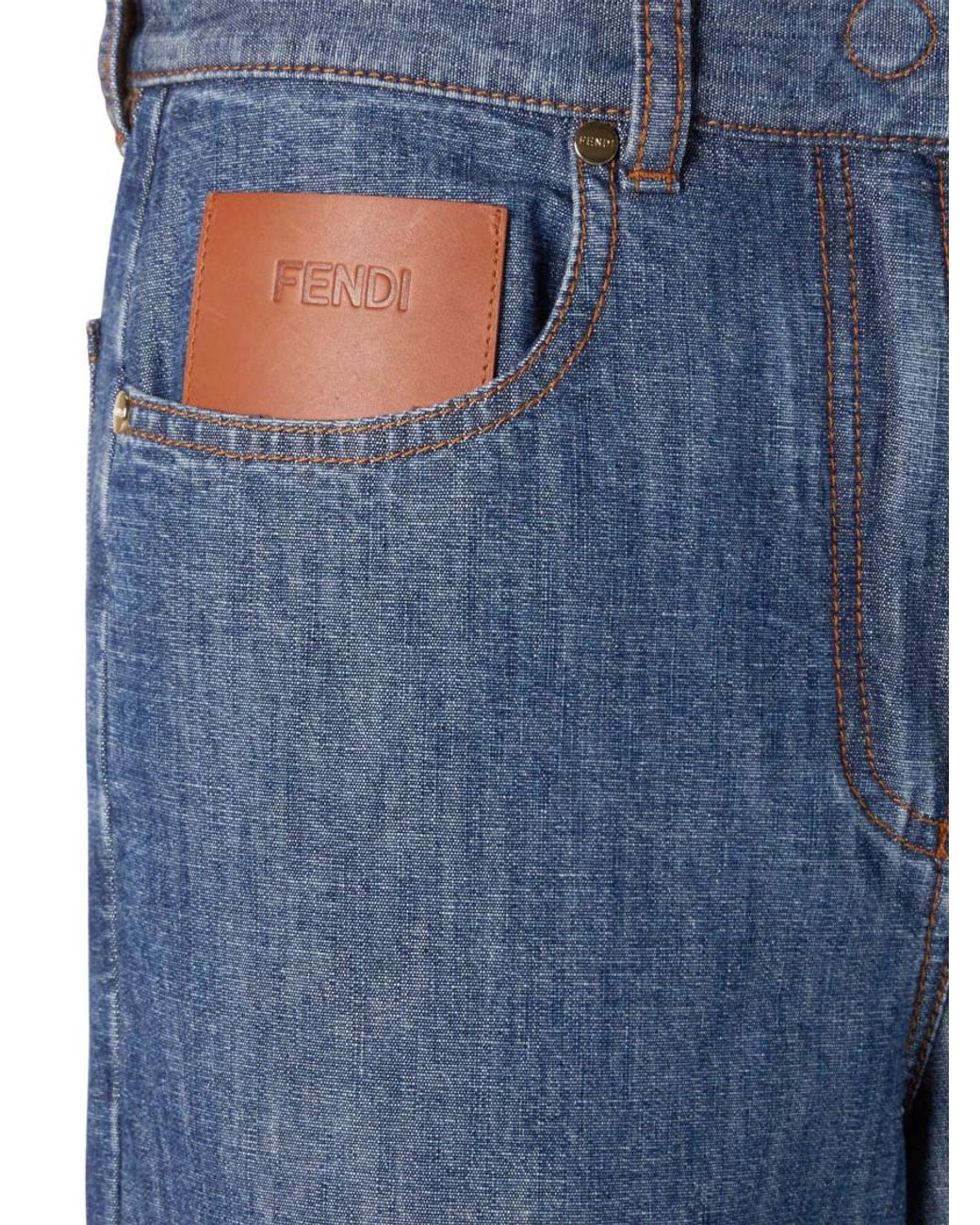 Fendi Blue Flared Flat Front Pants