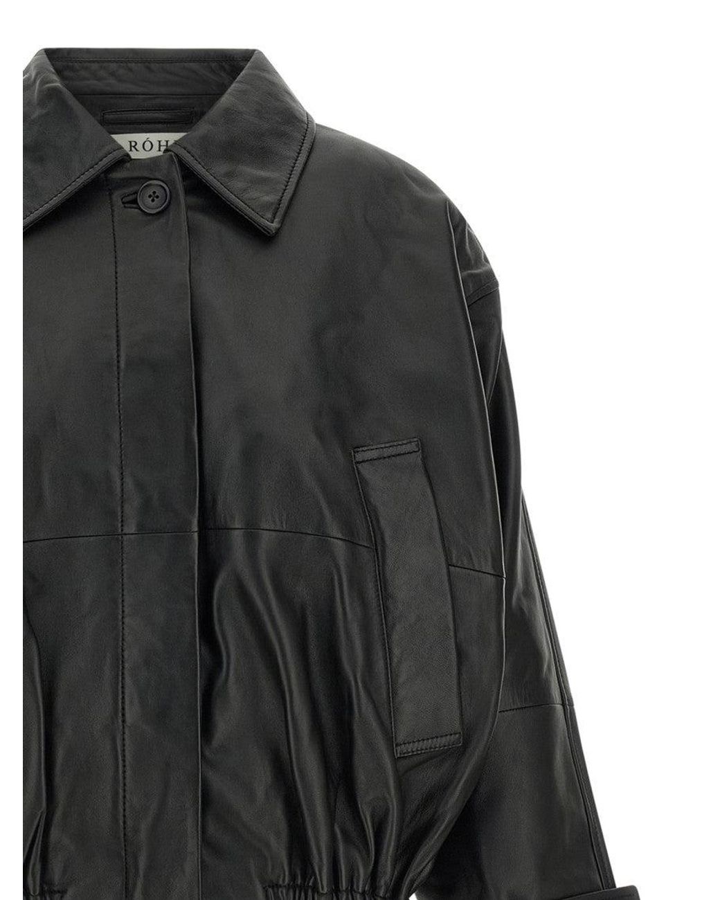 Rohe Black Solid Shirt Collar Jacket