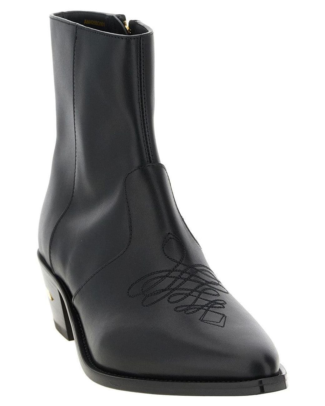 Amiri Black Embroidered Boots for men