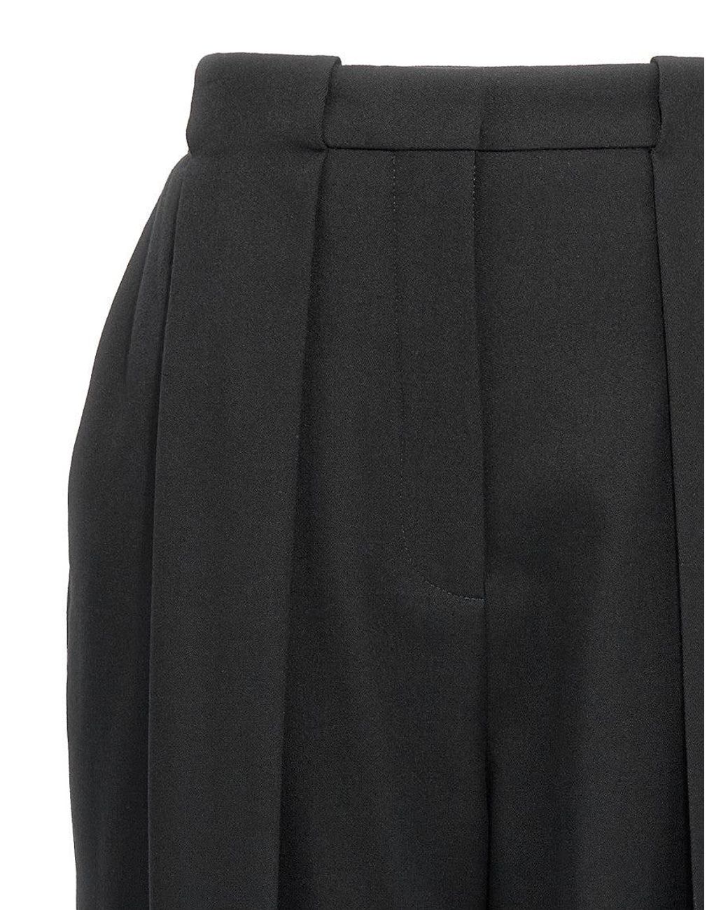 Balmain Black Grain De Poudre Wool Trousers