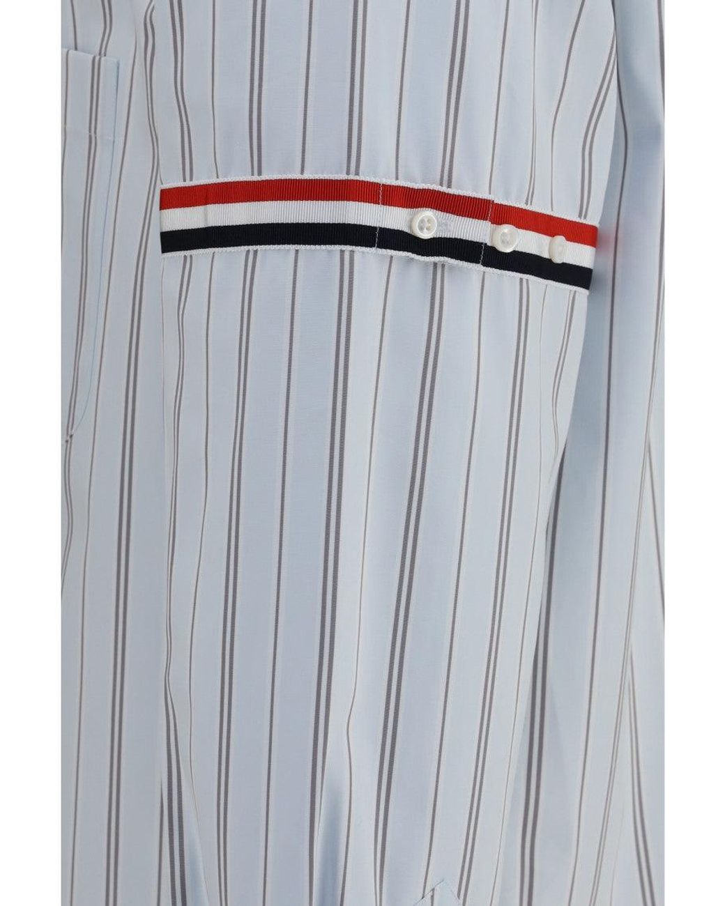 Thom Browne Blue Light Stripes Shirt for men