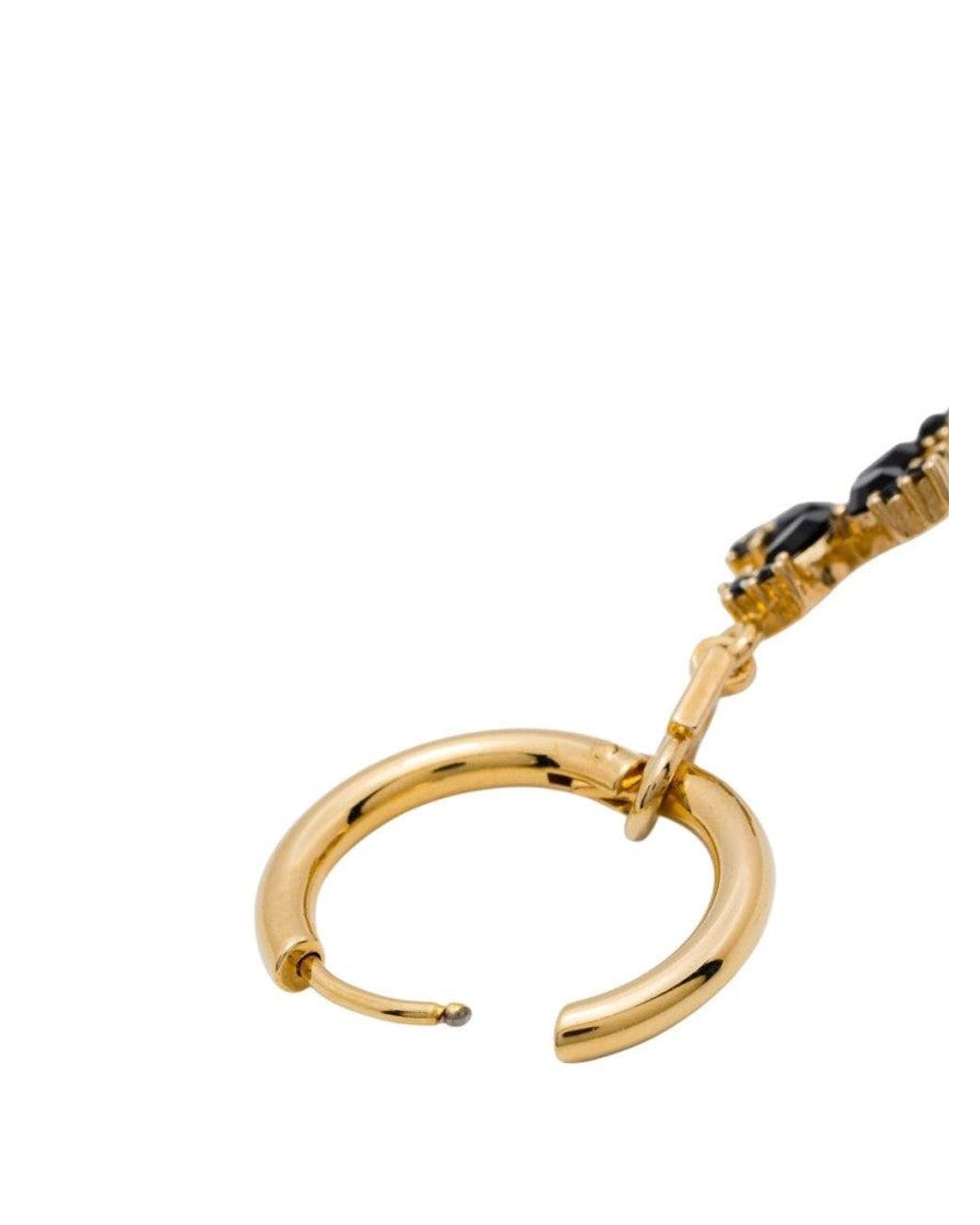 Dolce & Gabbana White Golden Cross Drop Earrings