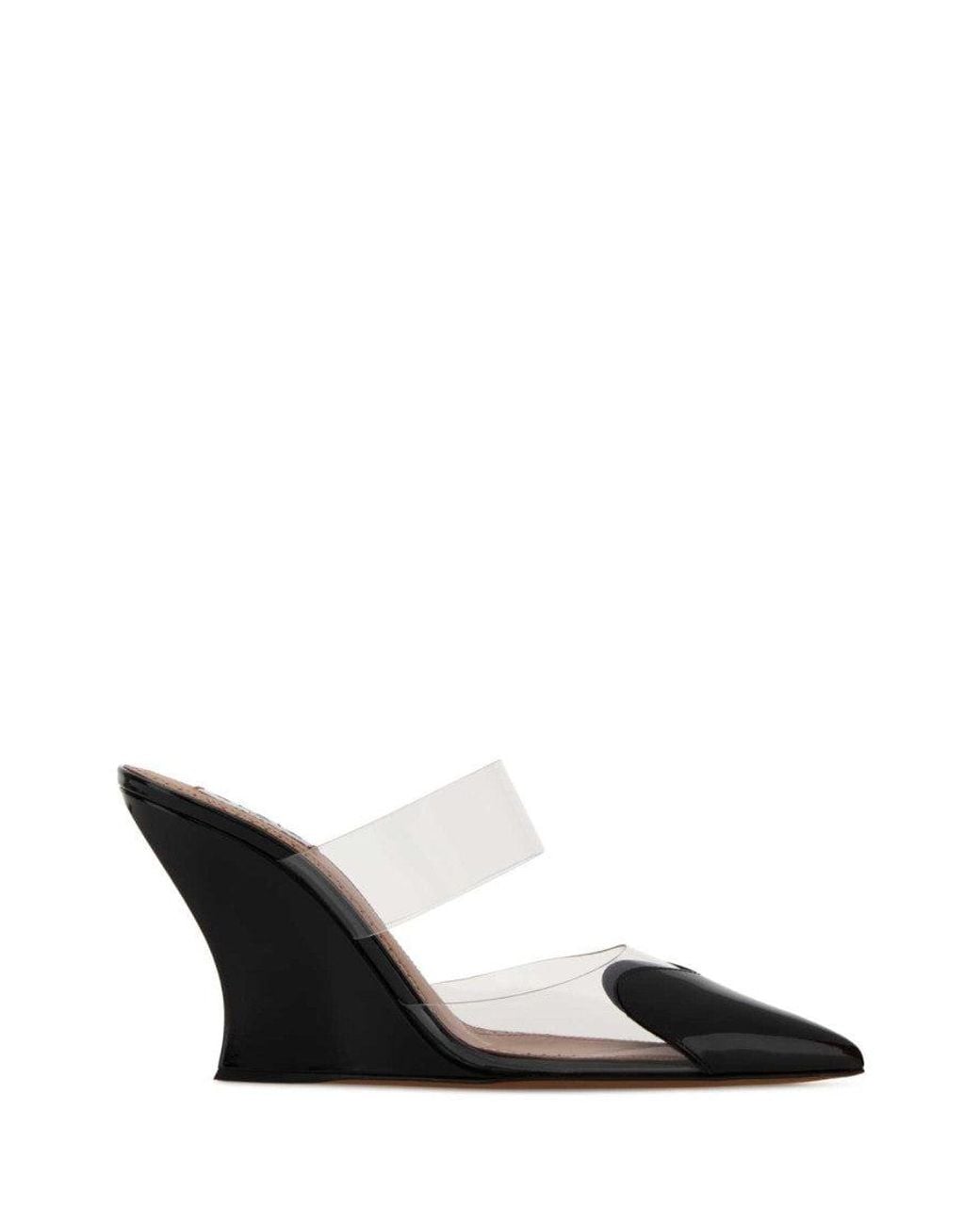 Alaïa Black Leather Wedges