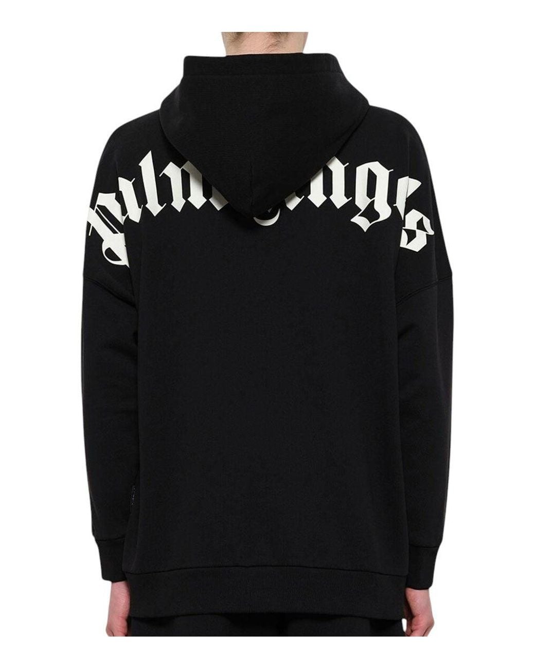 Palm Angels Black Relaxed Logo Hoodie for men
