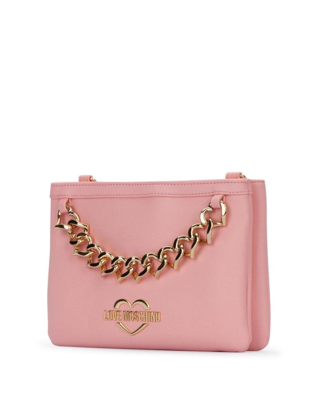 Love Moschino Pink Light Leather Clutch