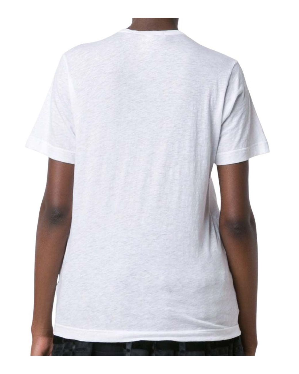Comme des Garçons White Checks Crew Neck Top