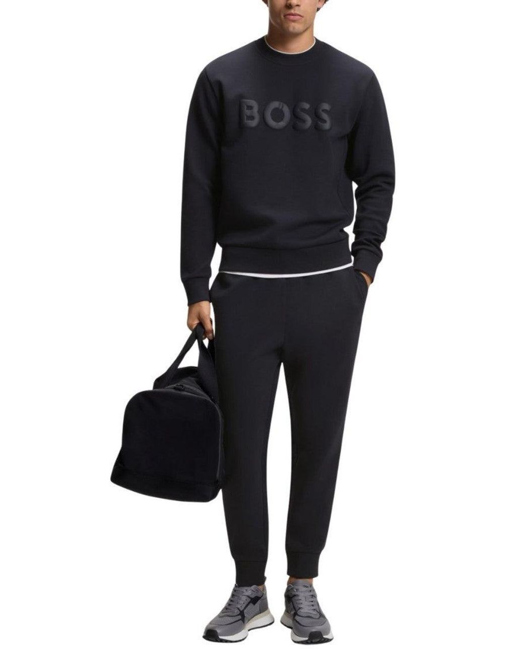 Boss Blue Graphic Logo Sweatshirt for men