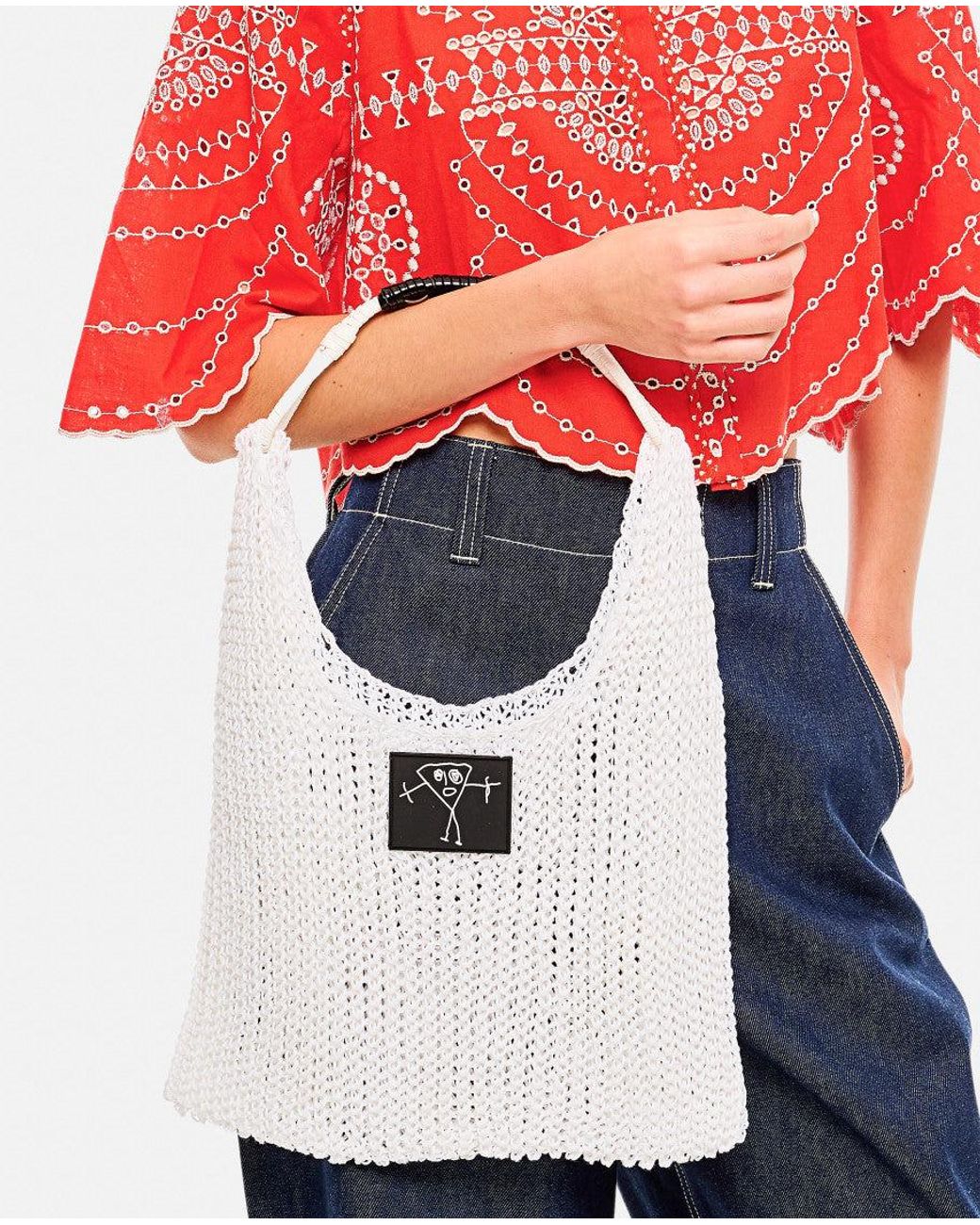 Plan C White Knitted Tote