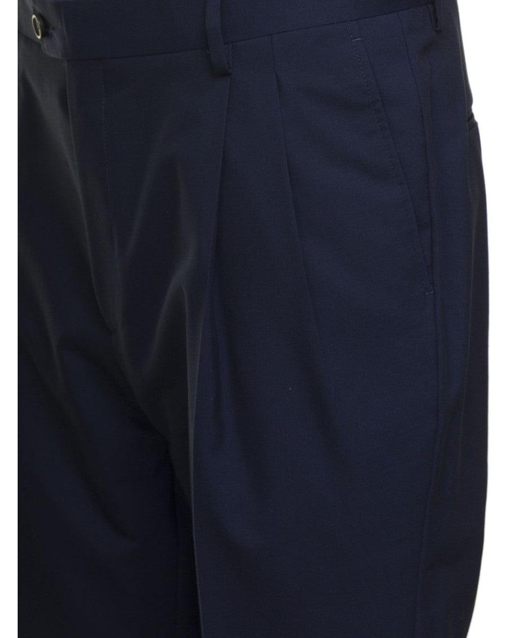 Reveres 1949 Blue Dark Tailored Trousers for men
