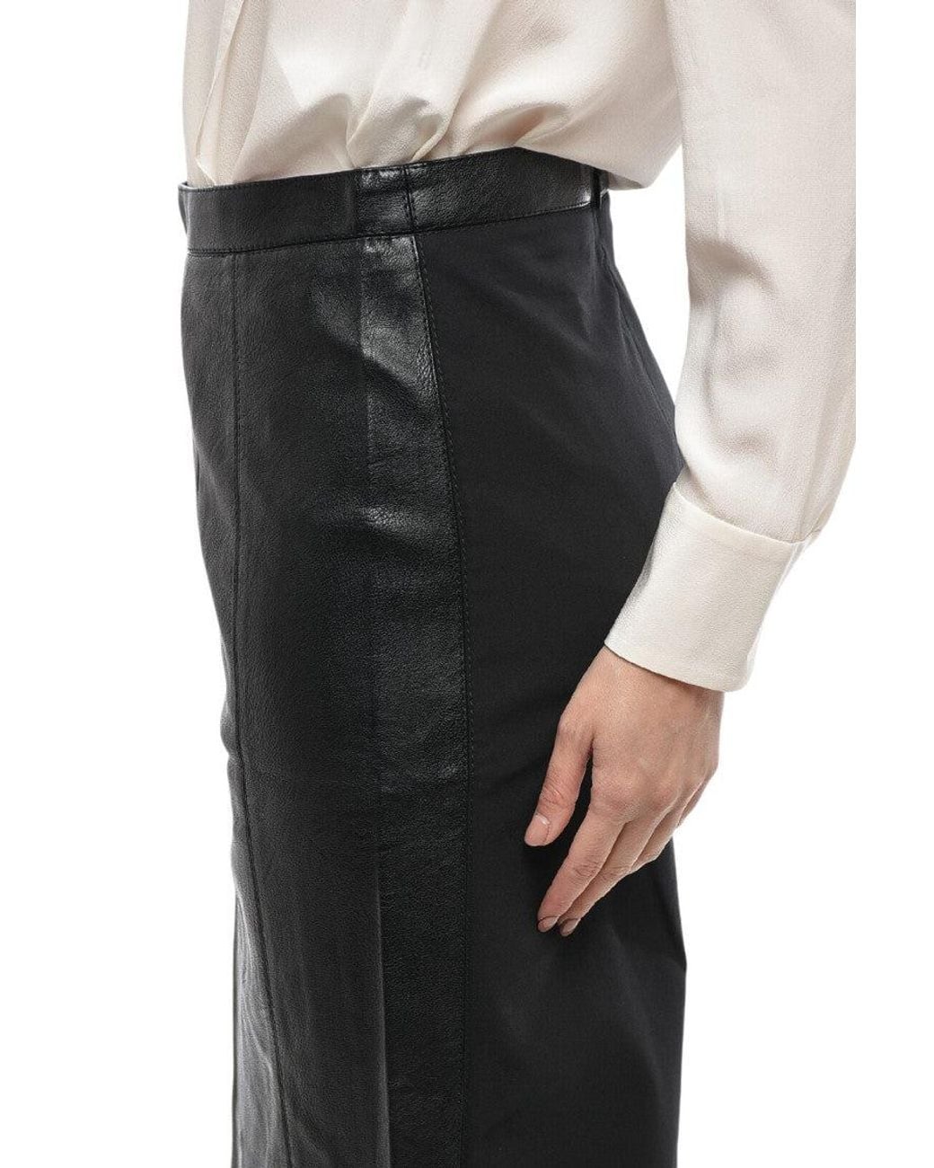Stella McCartney Black Solid Midi Skirt