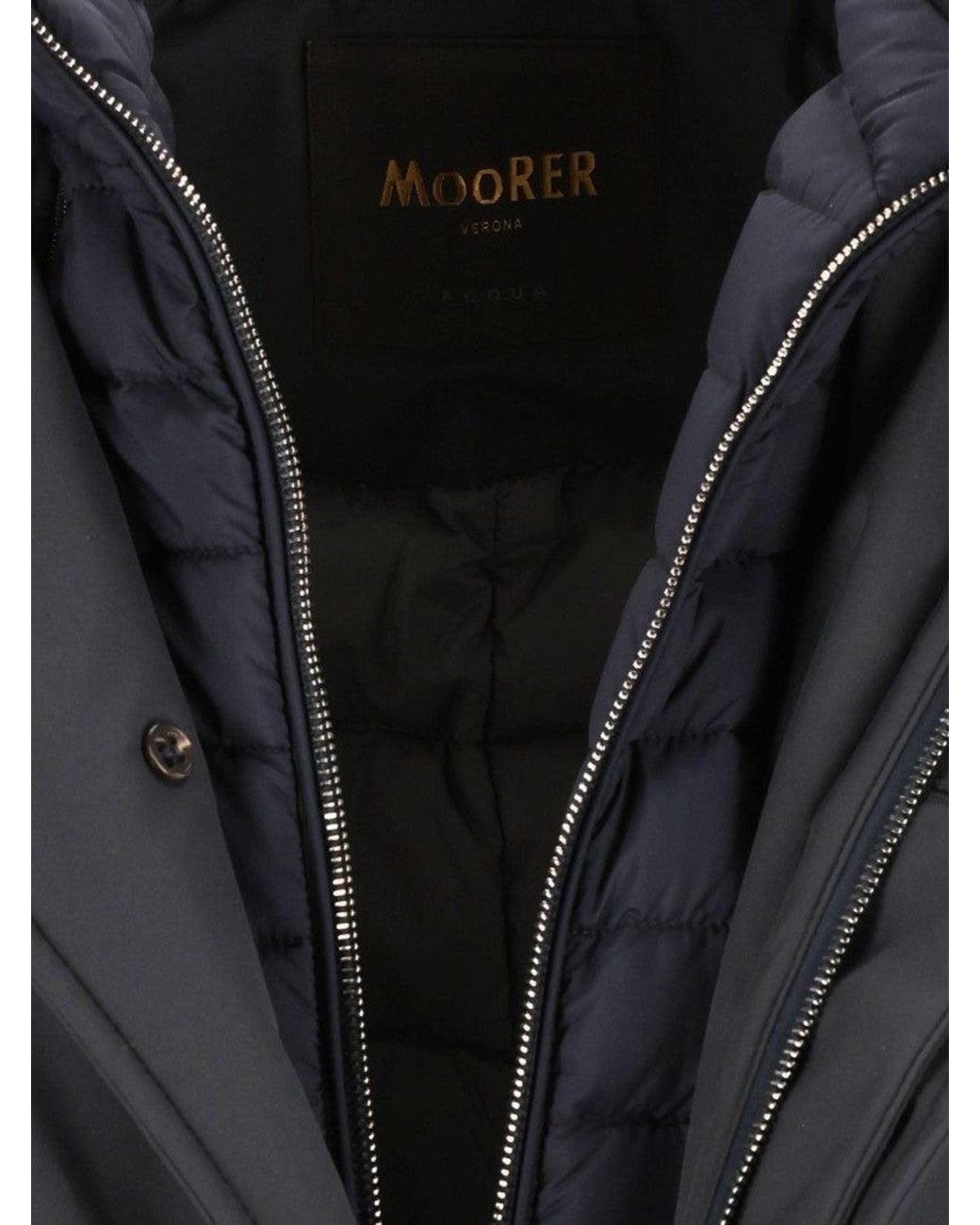Moorer Black Dark Quilted Jacket for men