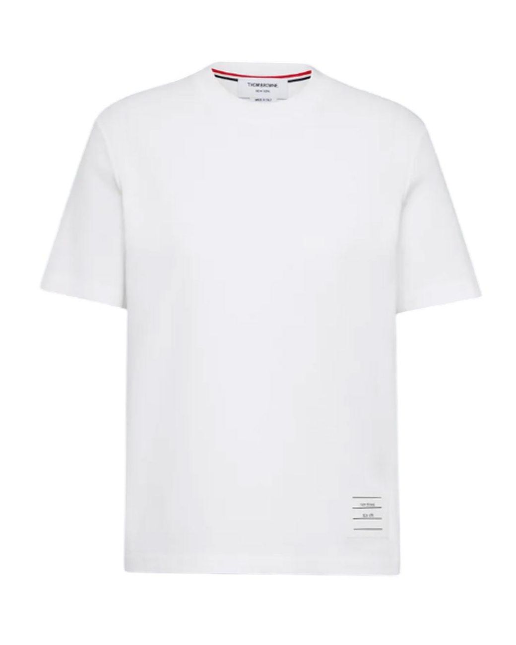 Thom Browne White Solid Crew Neck T-Shirt