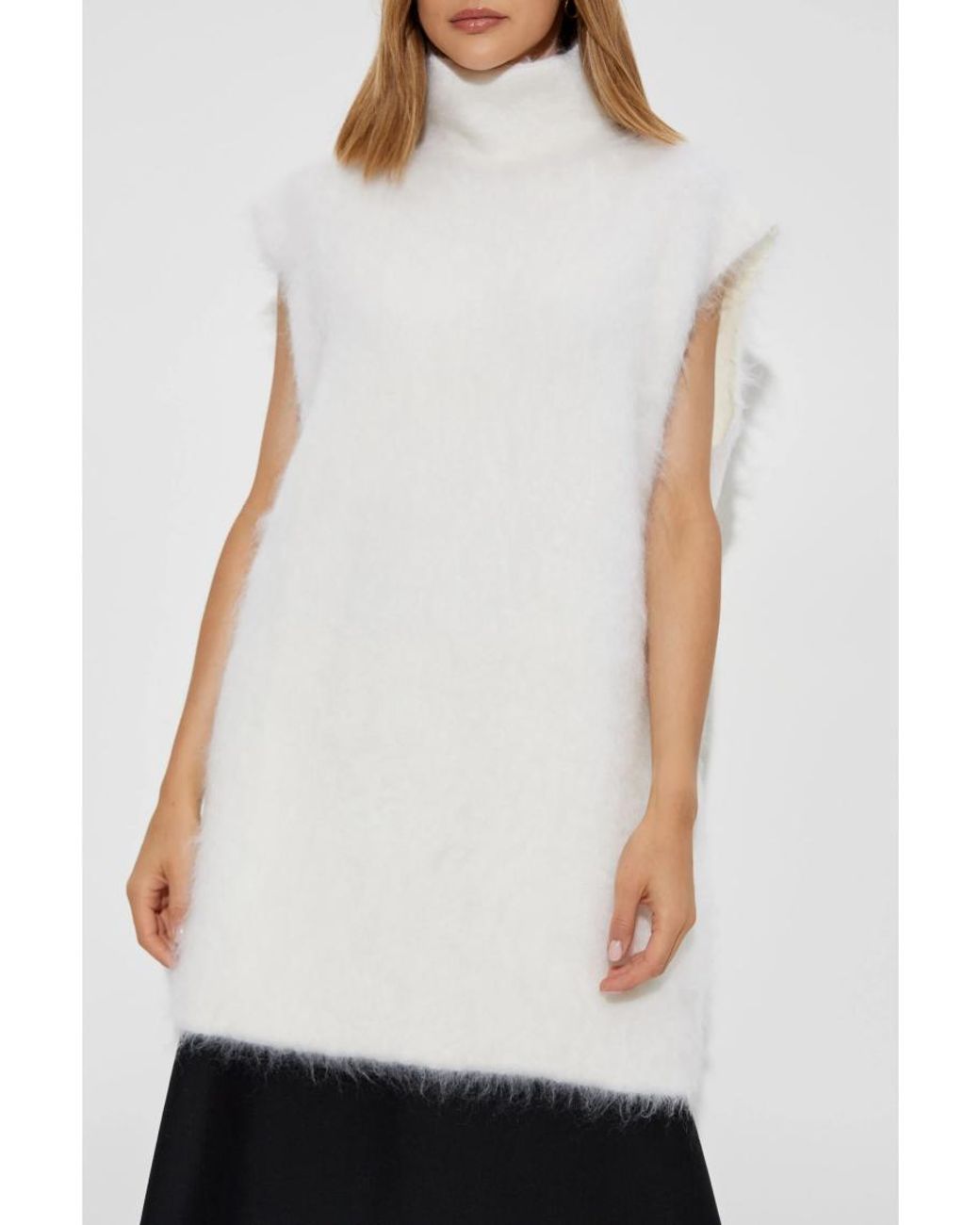 Marni White Brushed Turtleneck Sweater