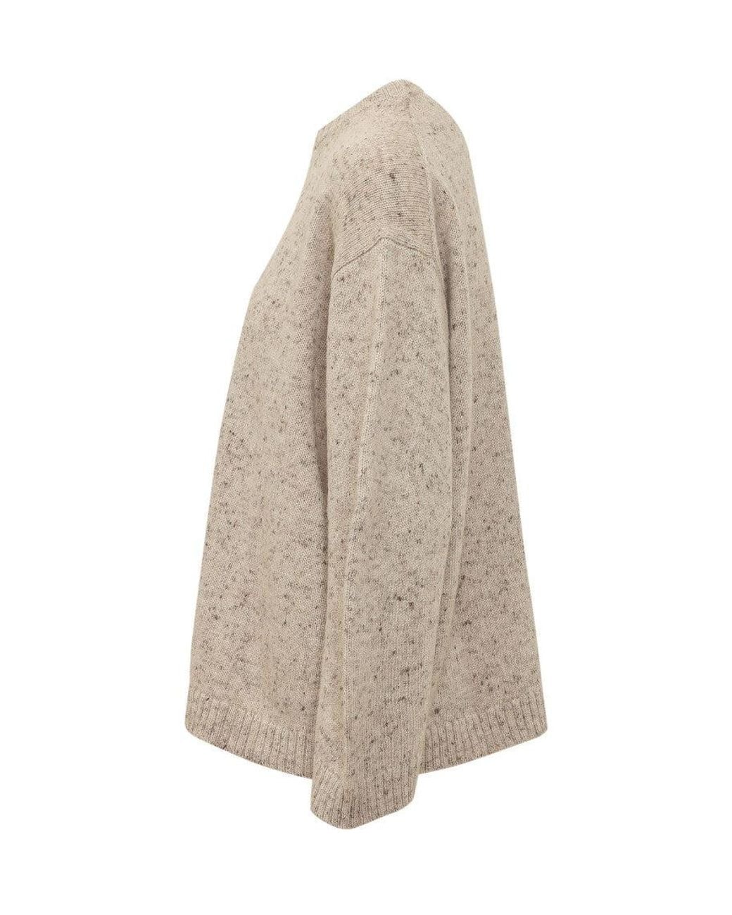 Fabiana Filippi Natural Knitted Crew Neck Sweater
