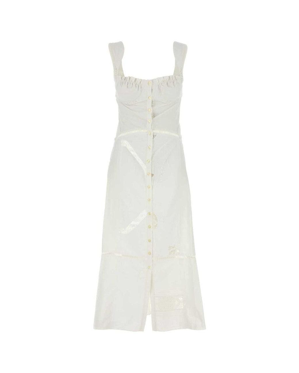 MARINE SERRE White Cotton Dress