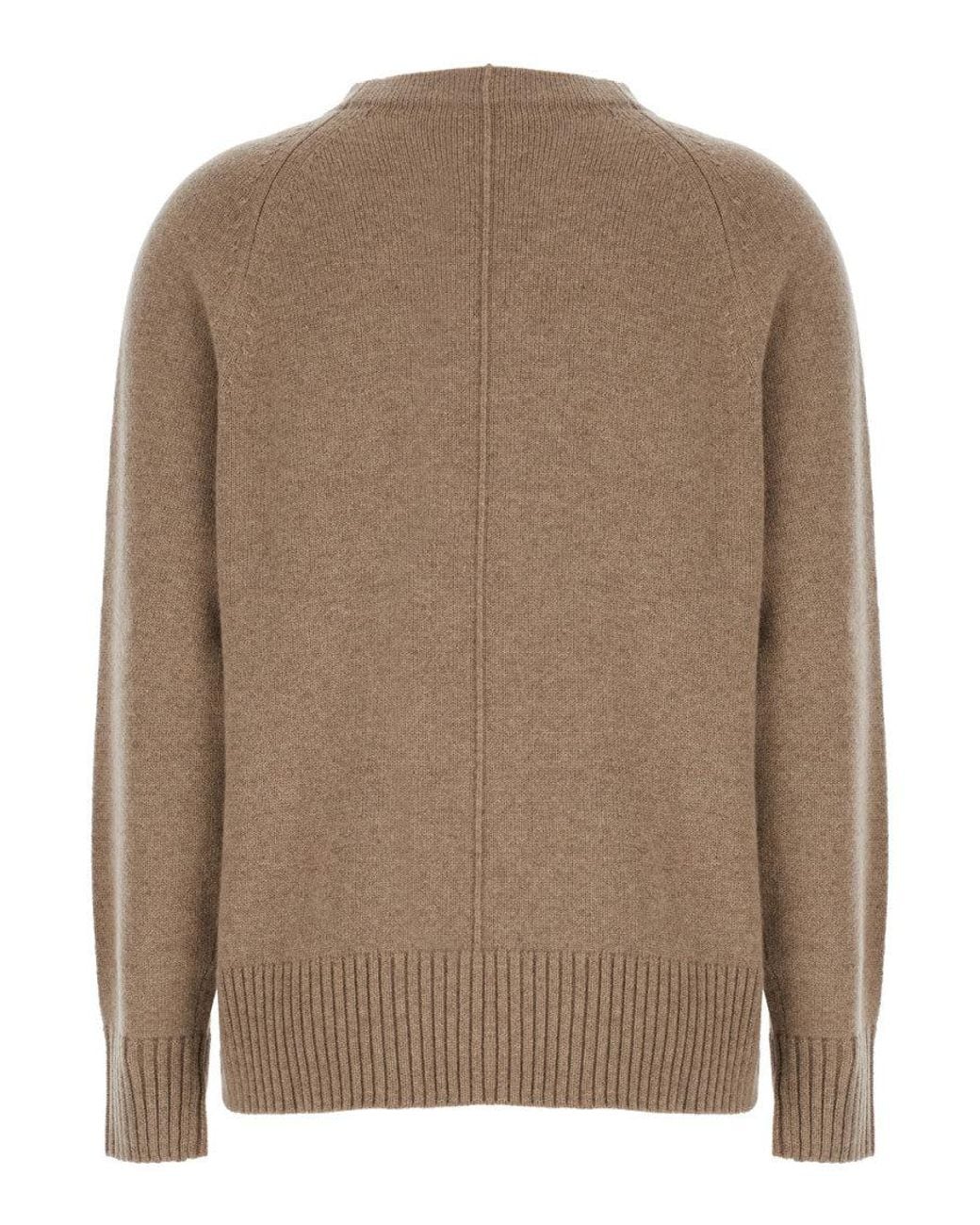 Max Mara Brown Solid Crew Neck Sweater
