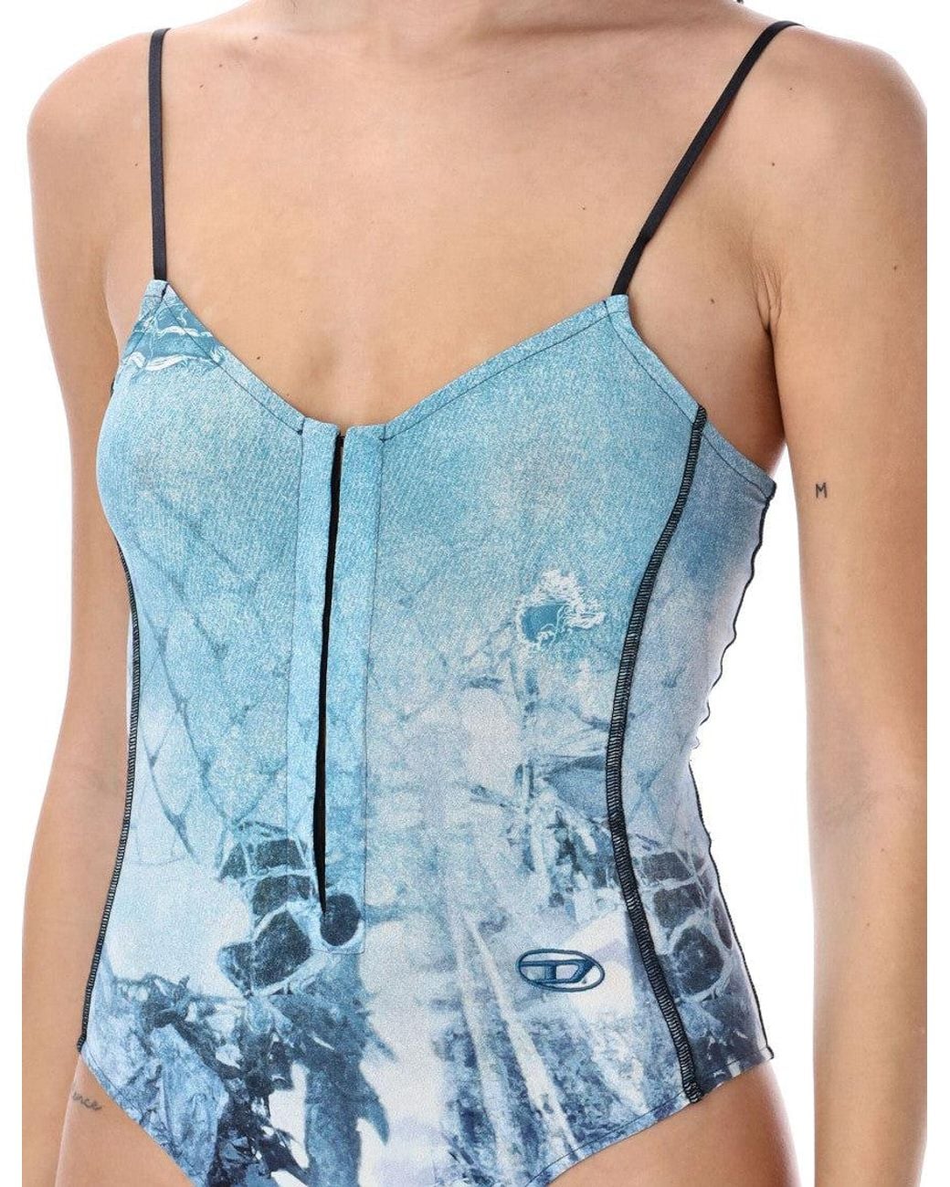 DIESEL Blue Light Lye Printed Bodysuit