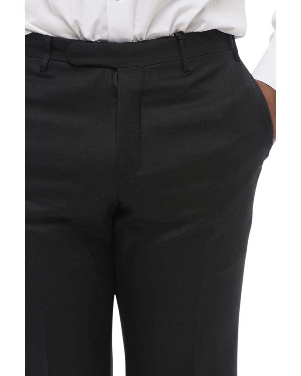 Corneliani Gray Flat Front Pants for men
