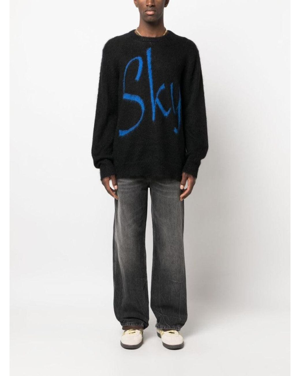 BLUE SKY INN Black Logo Print Sweater for men