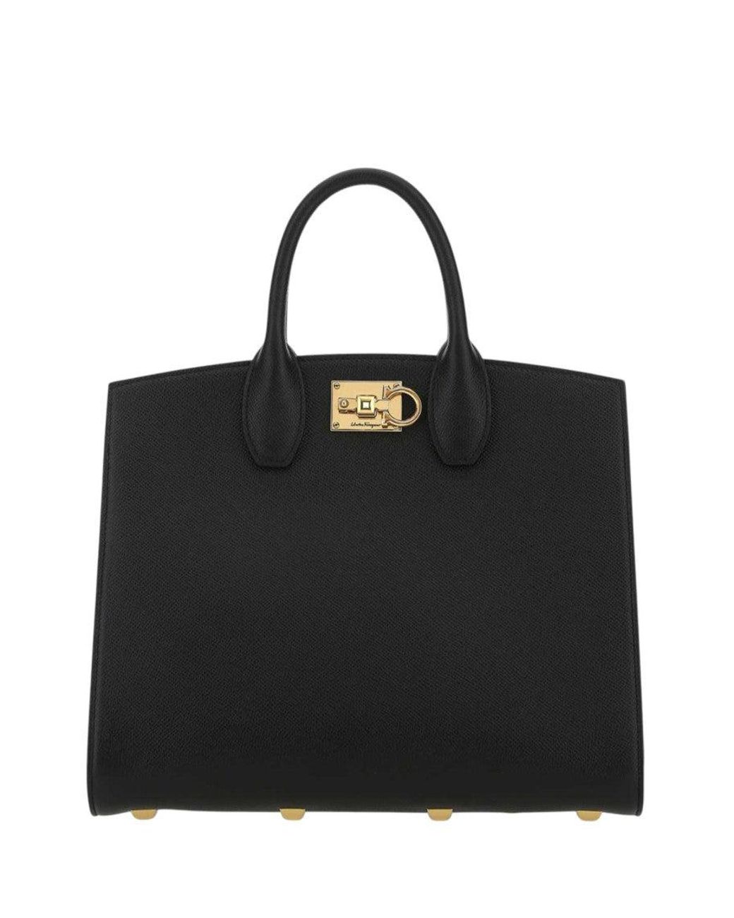 Ferragamo Black Studio Medium Satchel